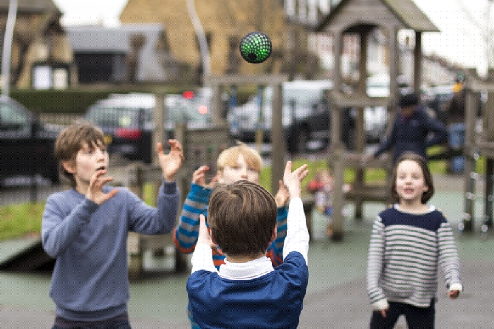 Kids playing with Hackaball CPU Programming Toy